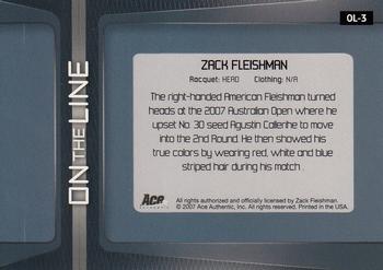 2007 Ace Authentic Straight Sets - On The Line #OL-3 Zack Fleishman Back