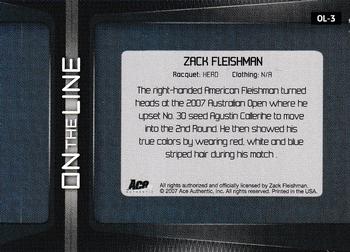 2007 Ace Authentic Straight Sets - On The Line Autographs #OL-3 Zack Fleishman Back