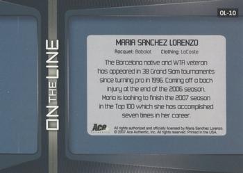 2007 Ace Authentic Straight Sets - On The Line Autographs #OL-10 Maria Sanchez Lorenzo Back