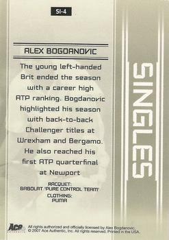 2007 Ace Authentic Straight Sets - Singles #SI-4 Alex Bogdanovic Back