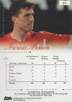 2008 Ace Authentic Match Point - Autographs #49 Michael Berrer Back