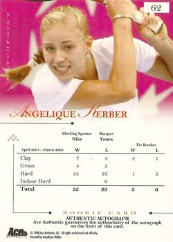 2008 Ace Authentic Match Point - Autographs #62 Angelique Kerber Back