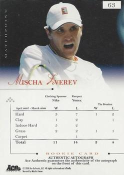 2008 Ace Authentic Match Point - Autographs #63 Mischa Zverev Back