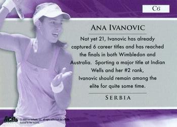 2008 Ace Authentic Match Point - Contenders #C6 Ana Ivanovic Back