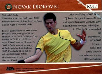 2008 Ace Authentic Match Point - French Open #RG17 Novak Djokovic Back