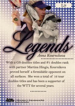 2008 Ace Authentic Match Point - Legends #L9 Anna Kournikova Back