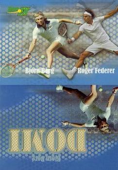2011 Ace Authentic EX - Dual Memorabilia Booklets #DM5 Bjorn Borg / Roger Federer Front