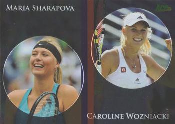 2011 Ace Authentic Match Point 2 - Dual Pogs #DP13 Maria Sharapova / Caroline Wozniacki Front