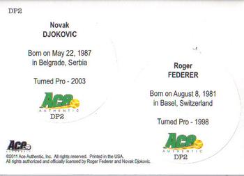2011 Ace Authentic Match Point 2 - Dual Pogs #DP2 Roger Federer / Novak Djokovic Back