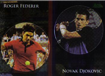 2011 Ace Authentic Match Point 2 - Dual Pogs #DP2 Roger Federer / Novak Djokovic Front