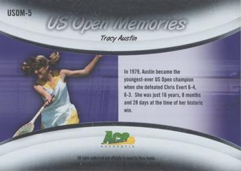 2008 Ace Authentic Grand Slam - U.S. Open Memories Bronze #USOM-5 Tracy Austin Back