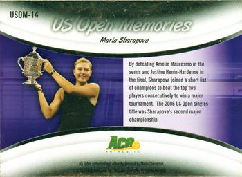 2008 Ace Authentic Grand Slam - U.S. Open Memories Bronze #USOM-14 Maria Sharapova Back