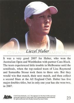 2012 Ace Authentic Grand Slam 3 #23 Liezel Huber Back