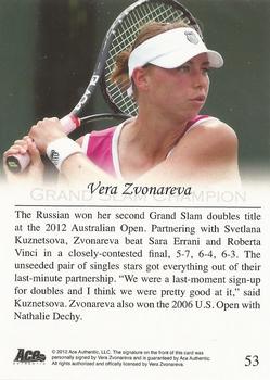 2012 Ace Authentic Grand Slam 3 #53 Vera Zvonareva Back