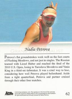 2012 Ace Authentic Grand Slam 3 #62 Nadia Petrova Back