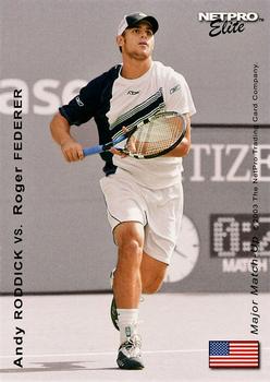 2003 NetPro - Elite Event Major Match-Up #NNO Roger Federer / Andy Roddick Back
