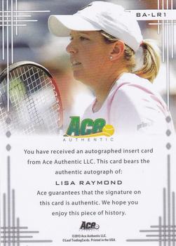 2013 Leaf Ace Authentic Signature Series #BA-LR1 Lisa Raymond Back