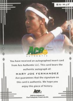 2013 Leaf Ace Authentic Signature Series #BA-MJF Mary Joe Fernandez Back