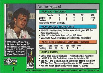 1991 NetPro Tour Stars #3 Andre Agassi Back