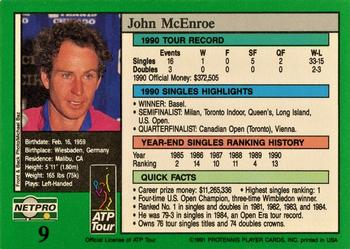 1991 NetPro Tour Stars #9 John McEnroe Back