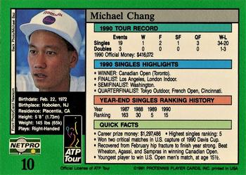 1991 NetPro Tour Stars #10 Michael Chang Back