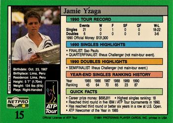 1991 NetPro Tour Stars #15 Jamie Yzaga Back