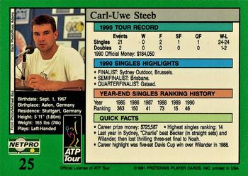 1991 NetPro Tour Stars #25 Carl-Uwe Steeb Back