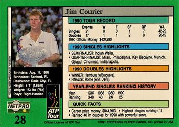 1991 NetPro Tour Stars #28 Jim Courier Back