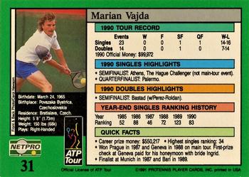 1991 NetPro Tour Stars #31 Marian Vajda Back