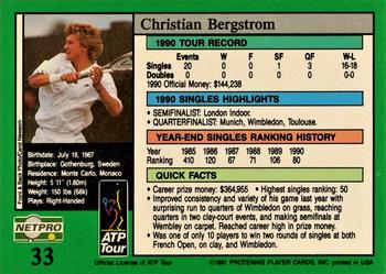 1991 NetPro Tour Stars #33 Christian Bergstrom Back