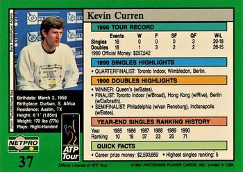 1991 NetPro Tour Stars #37 Kevin Curren Back