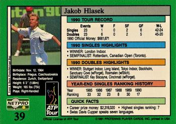 1991 NetPro Tour Stars #39 Jakob Hlasek Back