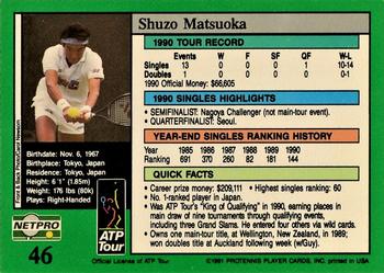 1991 NetPro Tour Stars #46 Shuzo Matsuoka Back