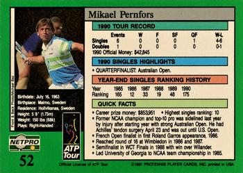 1991 NetPro Tour Stars #52 Mikael Pernfors Back