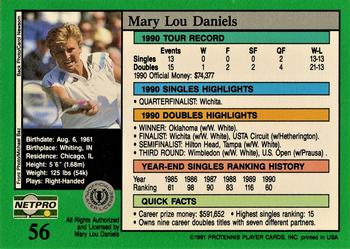 1991 NetPro Tour Stars #56 Mary Lou Daniels Back