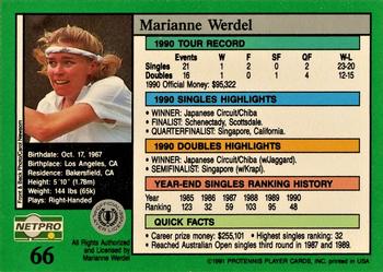 1991 NetPro Tour Stars #66 Marianne Werdel Back