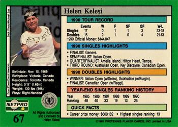 1991 NetPro Tour Stars #67 Helen Kelesi Back