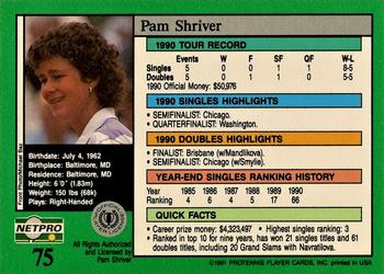 1991 NetPro Tour Stars #75 Pam Shriver Back