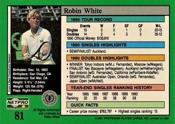 1991 NetPro Tour Stars #81 Robin White Back