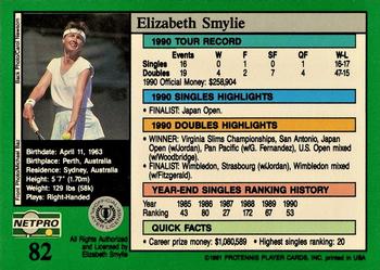 1991 NetPro Tour Stars #82 Elizabeth Smylie Back