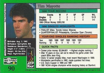 1991 NetPro Tour Stars #90 Tim Mayotte Back