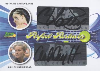 2013 Leaf Ace Authentic Signature Series - Perfect Partners Dual Autographs #PP-10 Bethanie Mattek-Sands / Ashley Harkleroad Front
