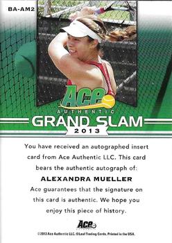 2013 Leaf Ace Authentic Grand Slam #BA-AM2 Alexandra Mueller Back