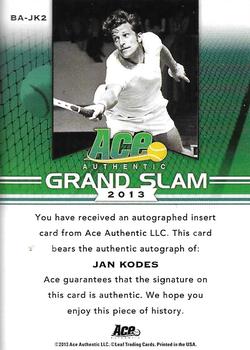 2013 Leaf Ace Authentic Grand Slam - Brown #BA-JK2 Jan Kodes Back