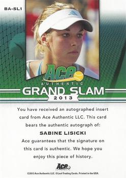 2013 Leaf Ace Authentic Grand Slam - Brown #BA-SL1 Sabine Lisicki Back