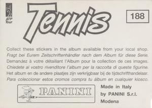 1992 Panini ATP Tour Stickers #188 Pete Sampras Back