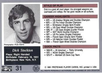 1991 NetPro The Legends #31 Dick Stockton Back