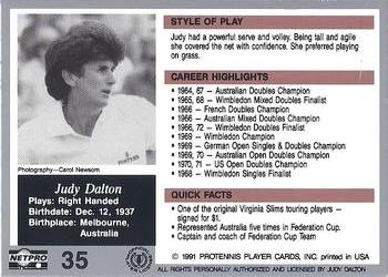 1991 NetPro The Legends #35 Judy Dalton Back