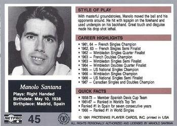 1991 NetPro The Legends #45 Manolo Santana Back