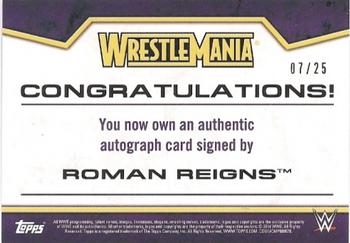 2014 Topps WWE Road to Wrestlemania - Wrestlemania Autographs Bronze #RR Roman Reigns Back